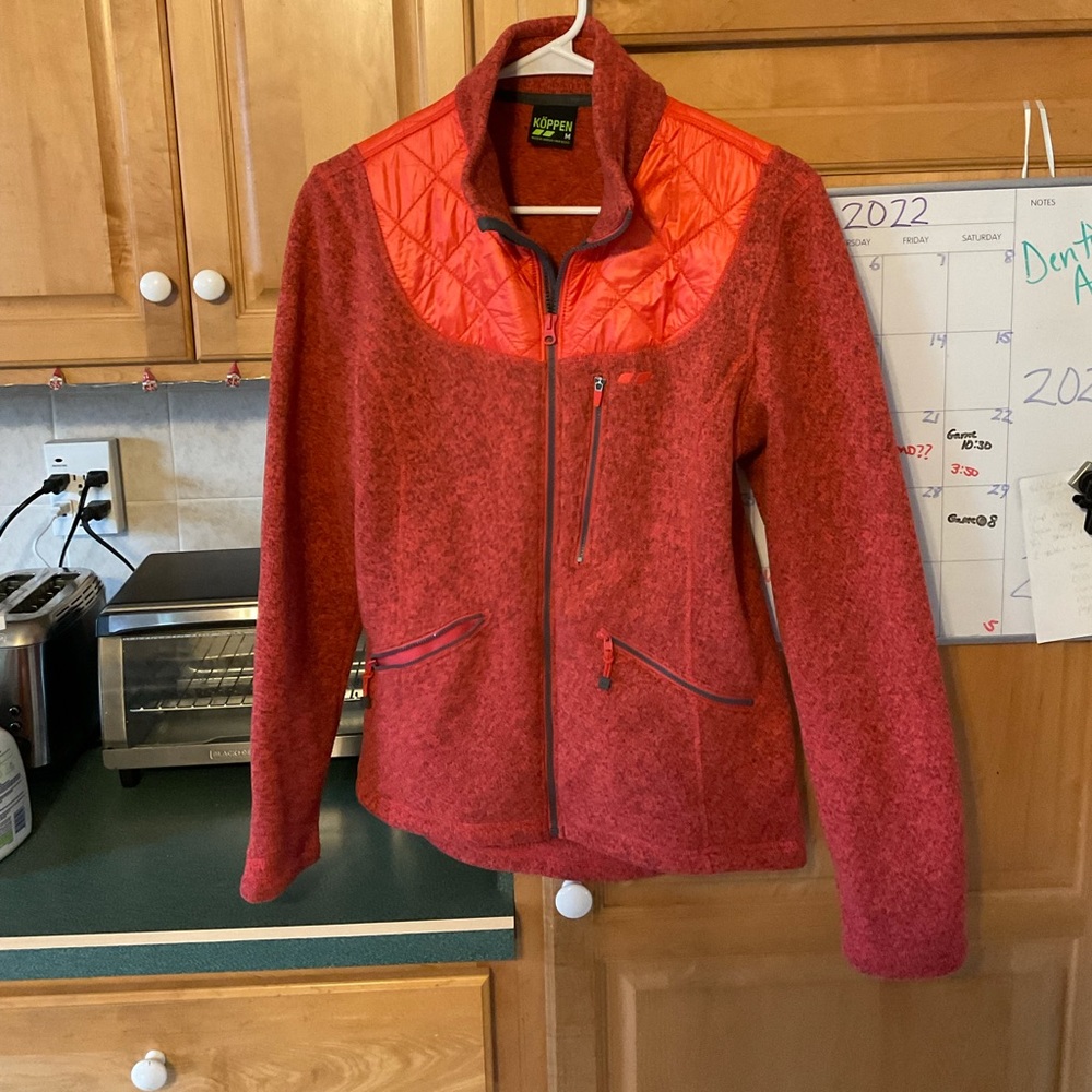 Koppen Jacket Orange Medium EUC Zipper Lots of pockets!